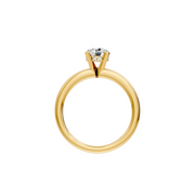 Bague solitaire 0.53 carat or jaune 14 carats diamant naturel rond Elisabetta